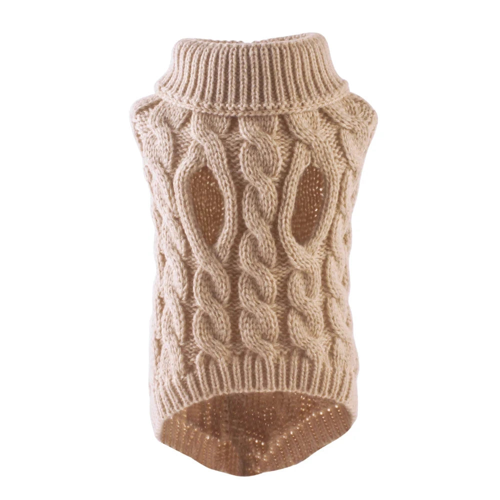 Winter Warm Turtleneck Dog Sweaters - Perfect for Small & Medium Dogs Beige / S - Dog Store Online