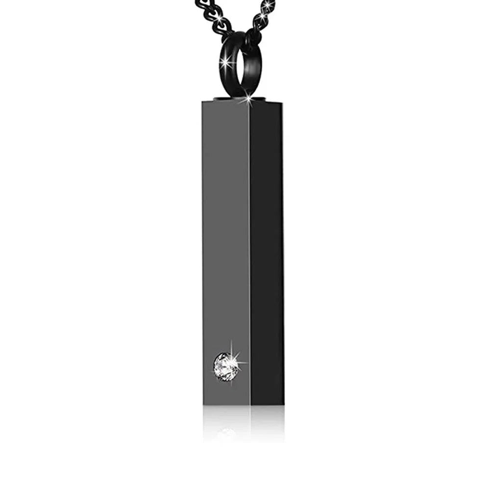 Cremation Jewelry Urn Necklace for Ashes Keepsakes - Stainless Steel Memorial Pendant Necklace BLACK - Dog Store Online