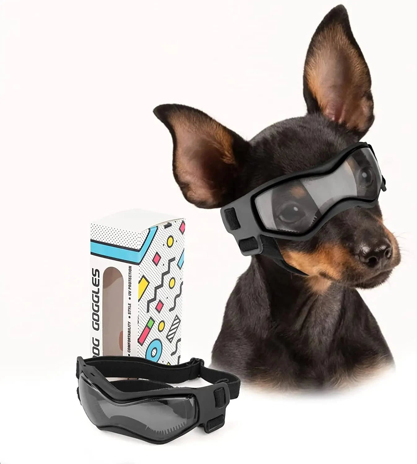 Ultimate UV Protection Dog Goggles – Windproof & Adjustable Sunglasses for Small/Medium Dogs BLACK / M - Dog Store Online