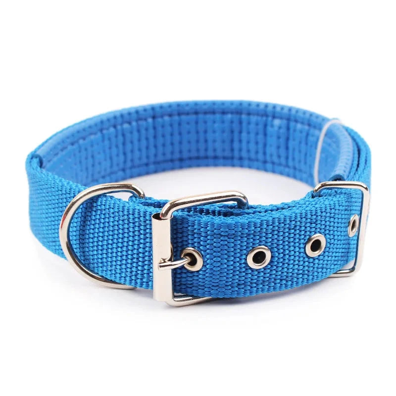 Solid Nylon Dog Collar - Durable & Adjustable for Small, Medium & Large Dogs BLUE / M - Dog Store Online