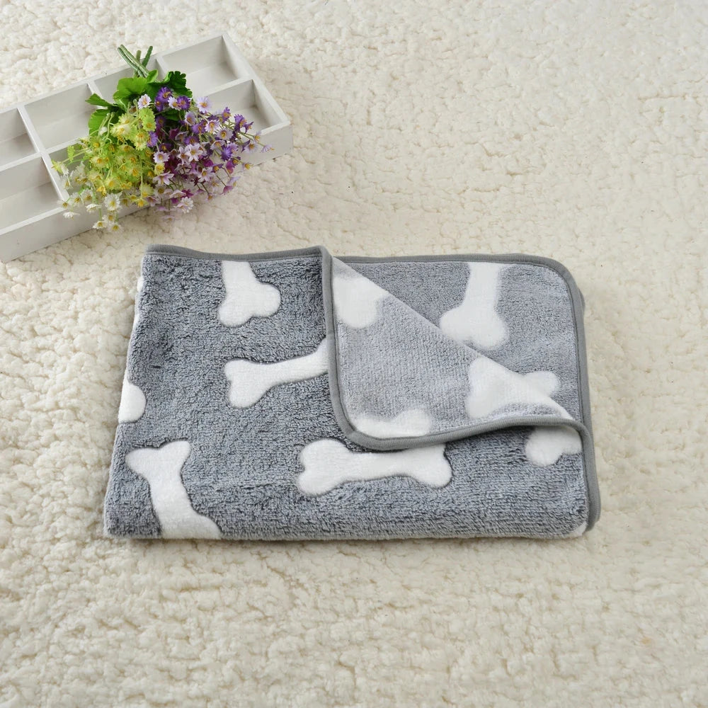 Soft Cozy Dog Bed Mat Blanket - Warm Travel Cushion for Small & Large Dogs, Ideal for Spring & Autumn BONE / 60 x 80cm - Dog Store Online