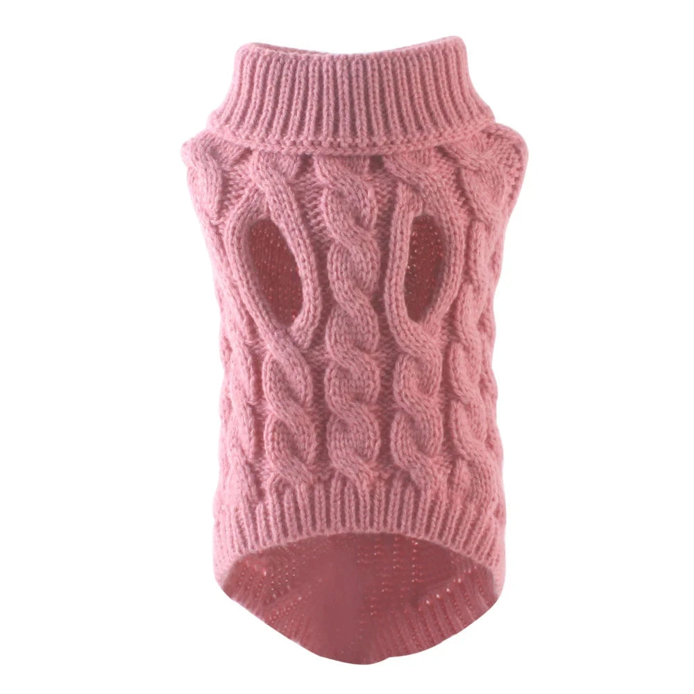 Winter Warm Turtleneck Dog Sweaters - Perfect for Small & Medium Dogs Dark Pink / S - Dog Store Online