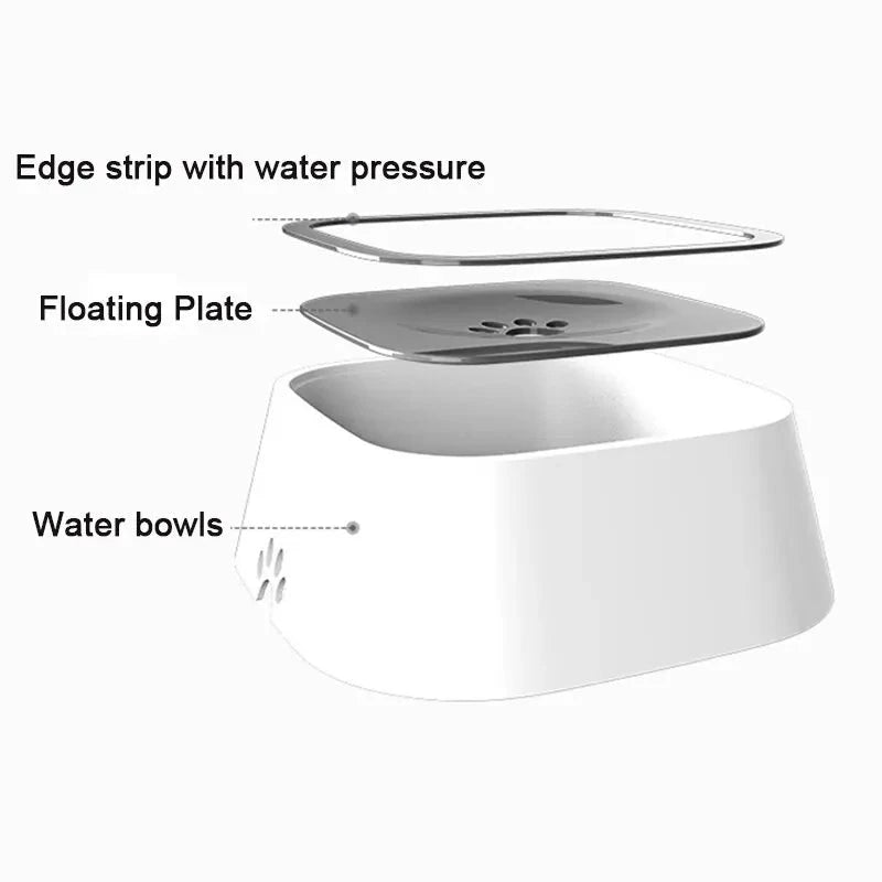 1.5L Floating Dog Water Bowl - Dry Mouth, Slow Anti-Overflow Design - Dog Store Online