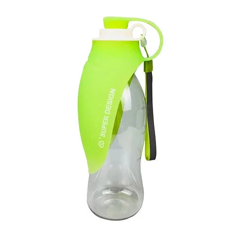 Portable Pet Dog Water Bottle - 580ml Travel Dispenser with Soft Silicone Leaf Design GREEN / 580 ml - Dog Store Online