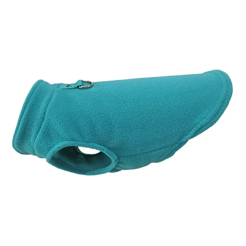 Cozy Fleece Dog Jacket with D-Ring - Ultimate Warmth for Small Dogs Light Blue / S - Dog Store Online