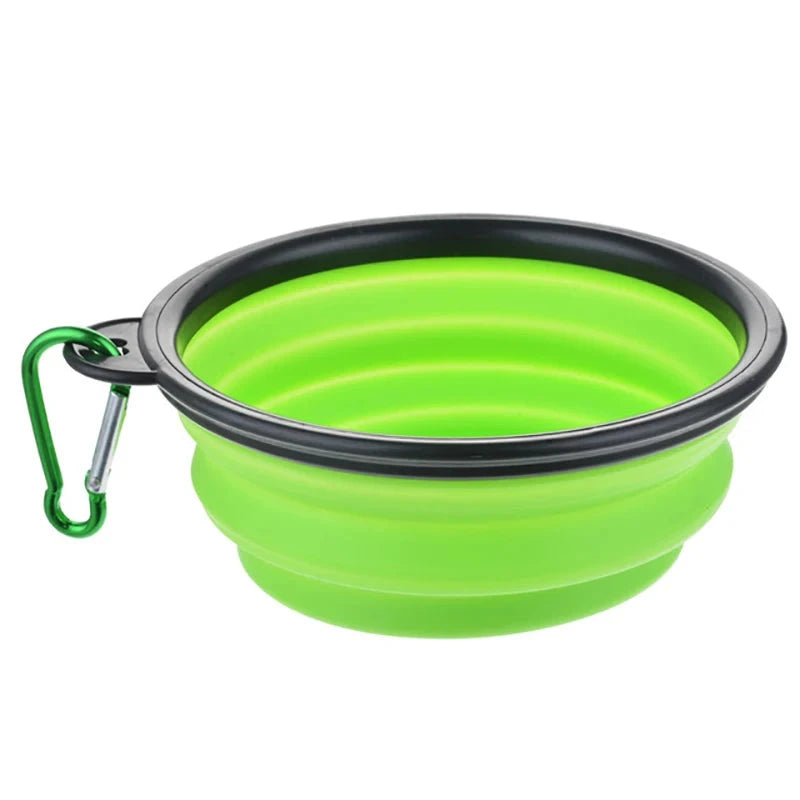 350/650/1000ml Collapsible Dog Bowl - Portable Silicone Travel Feeder LIGHT GREEN / 1000ml - Dog Store Online