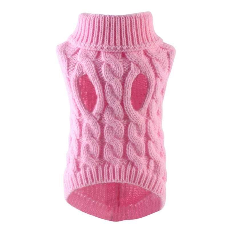 Winter Warm Turtleneck Dog Sweaters - Perfect for Small & Medium Dogs Light Pink / M - Dog Store Online