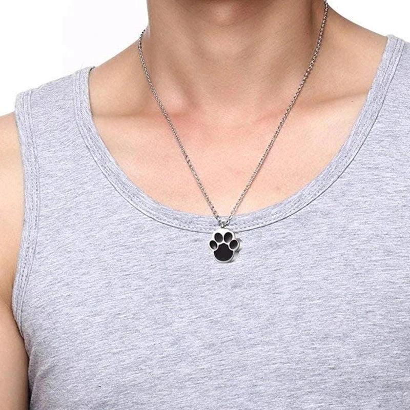 Dog Paw Print Cremation Jewelry - Wearable Urn Necklace Keepsake Memorial Pendant for Ashes - Dog Store Online