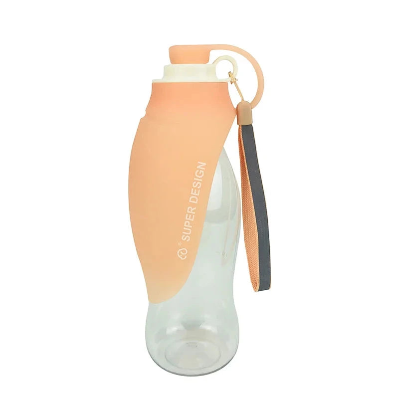 Portable Pet Dog Water Bottle - 580ml Travel Dispenser with Soft Silicone Leaf Design ORANGE / 580 ml - Dog Store Online