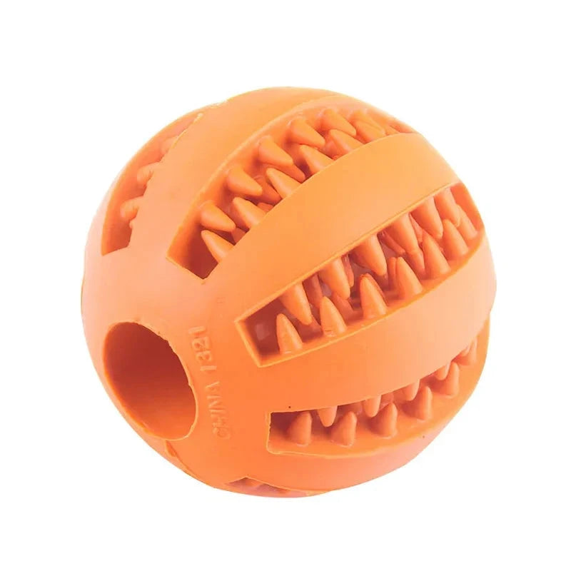 Interactive Elasticity Dog Ball Toy - Small Dog Chew & Tooth Cleaning Rubber Food Ball ORANGE / 7cm - Dog Store Online