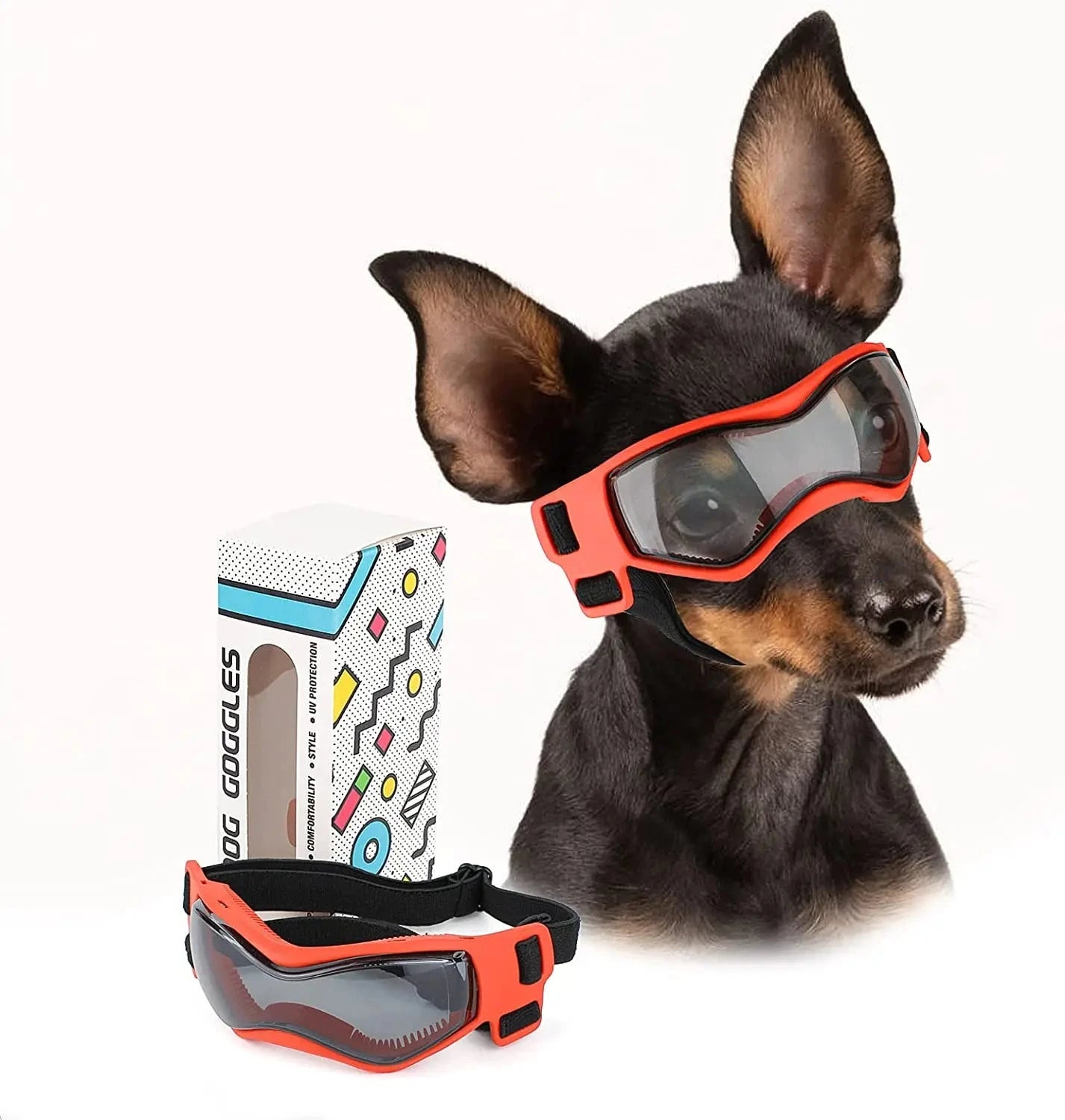 Ultimate UV Protection Dog Goggles – Windproof & Adjustable Sunglasses for Small/Medium Dogs ORANGE / M - Dog Store Online