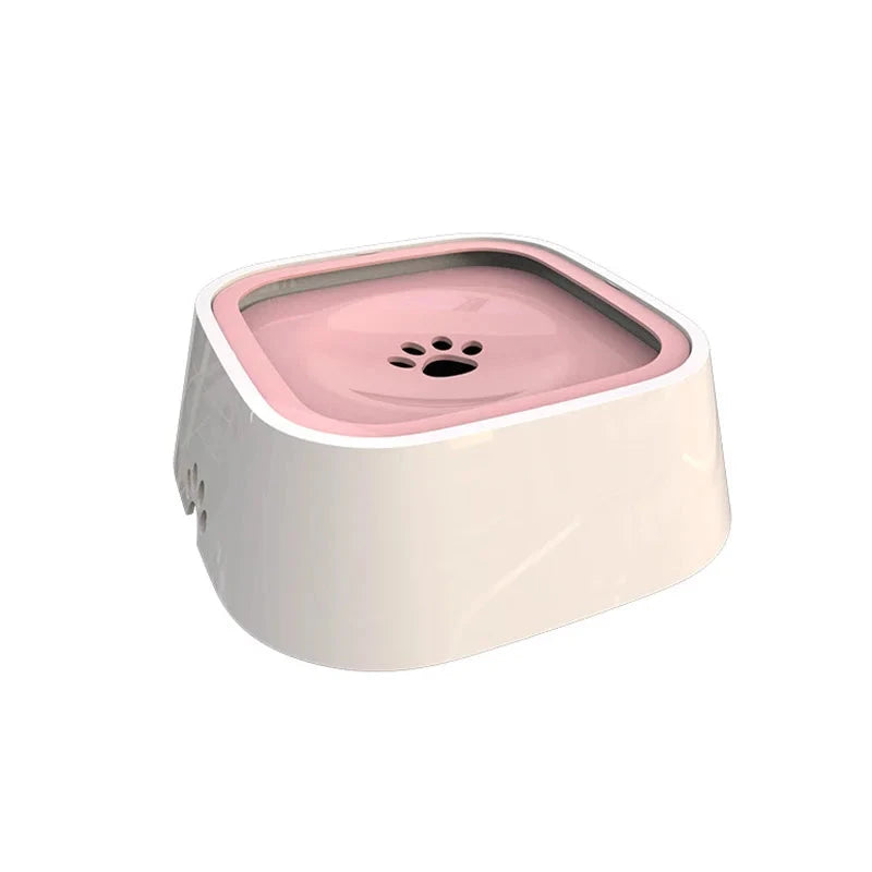 1.5L Floating Dog Water Bowl - Dry Mouth, Slow Anti-Overflow Design PINK - Dog Store Online