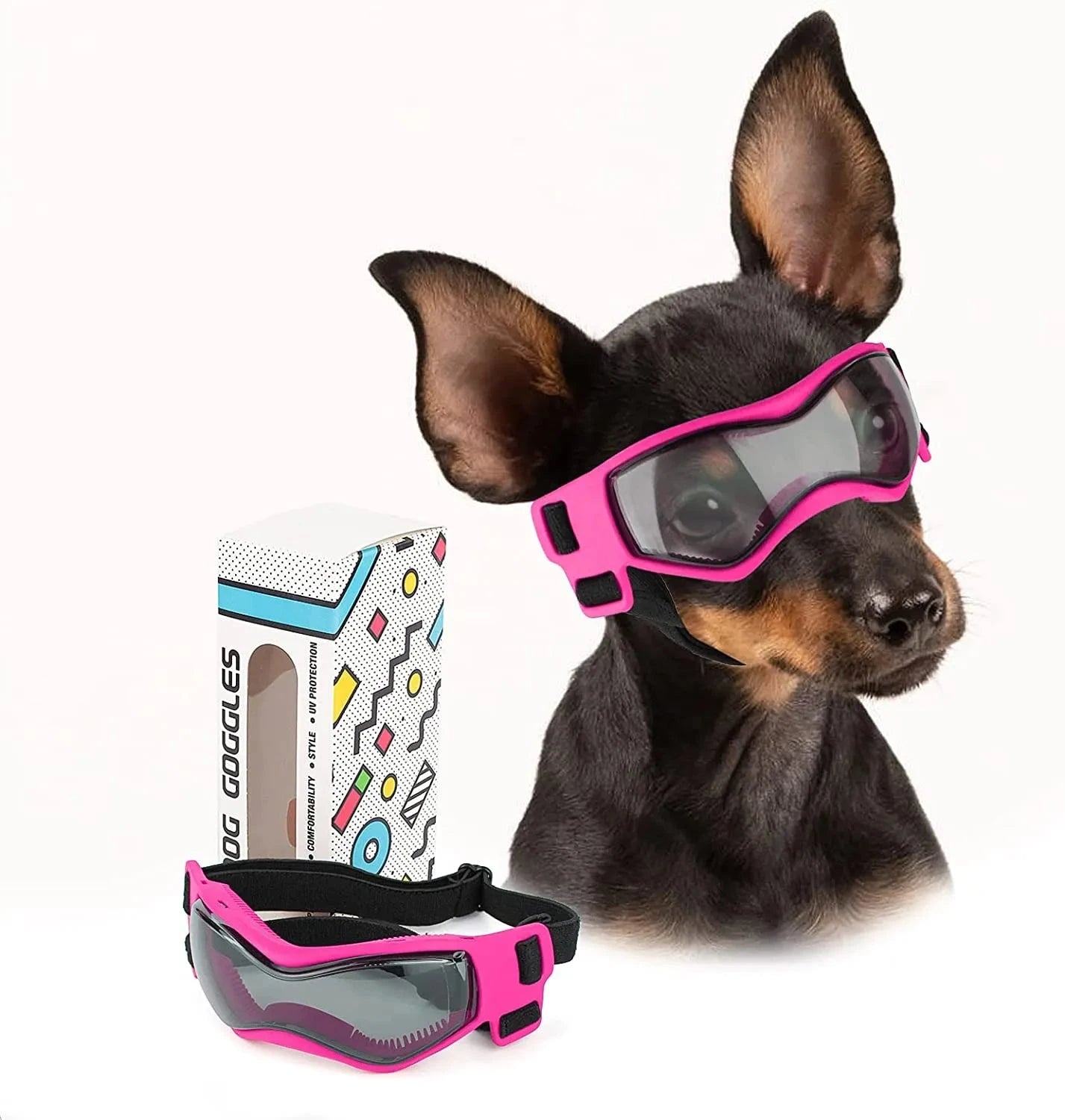 Ultimate UV Protection Dog Goggles – Windproof & Adjustable Sunglasses for Small/Medium Dogs PINK / M - Dog Store Online