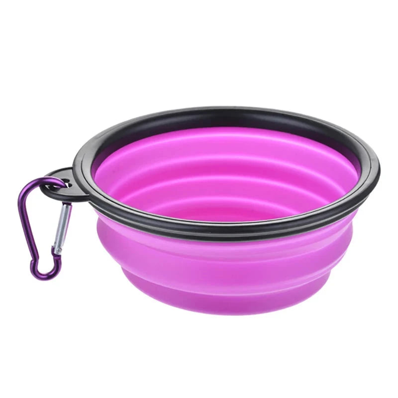 350/650/1000ml Collapsible Dog Bowl - Portable Silicone Travel Feeder PURPLE / 1000ml - Dog Store Online