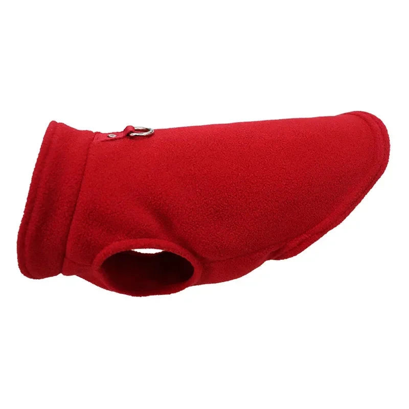 Cozy Fleece Dog Jacket with D-Ring - Ultimate Warmth for Small Dogs Red / XL - Dog Store Online