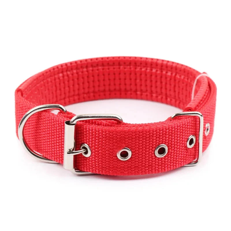 Solid Nylon Dog Collar - Durable & Adjustable for Small, Medium & Large Dogs RED / M - Dog Store Online