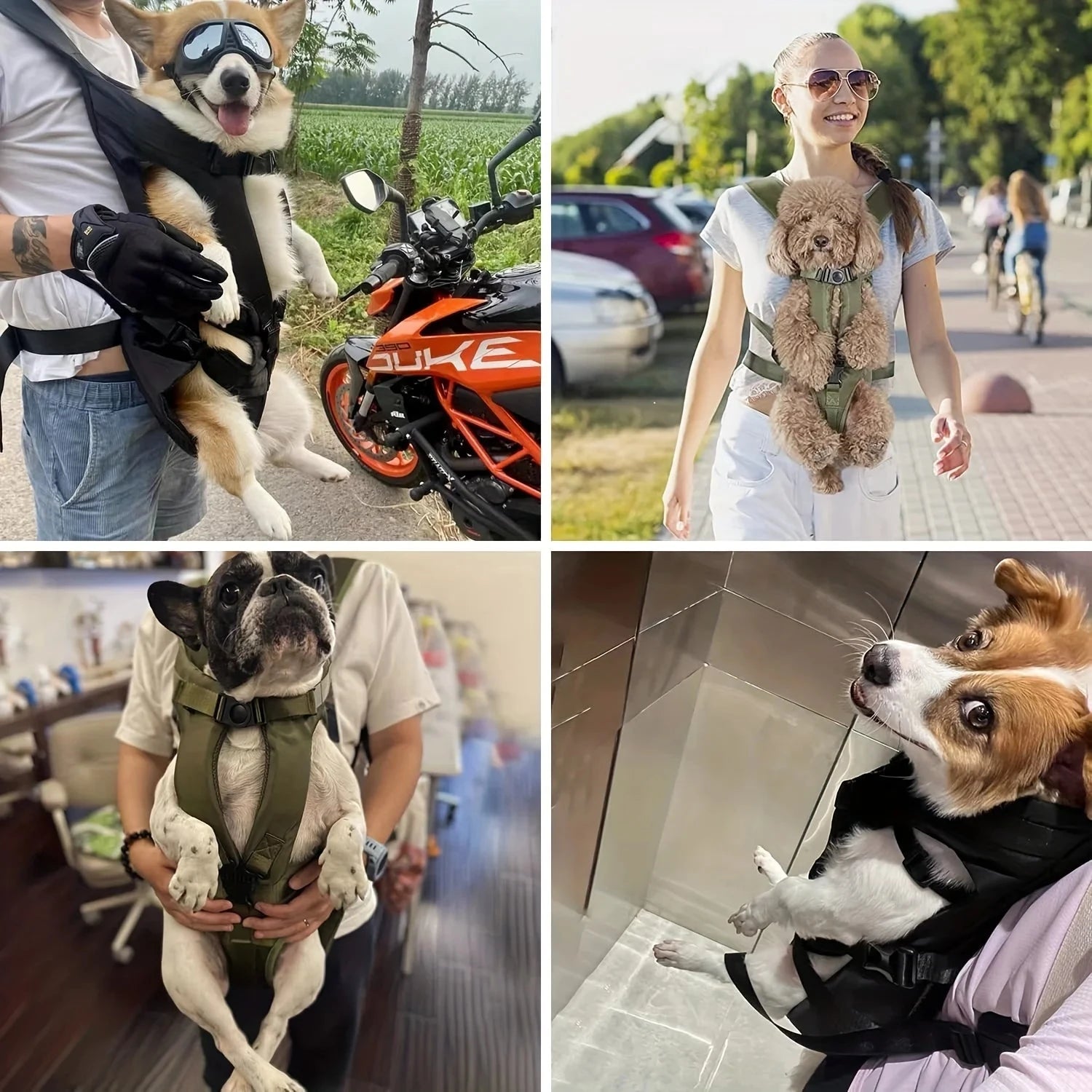 Adjustable Hands-Free Pet Front & Back Dog Carrier Backpack for Small to Medium Dogs - Dog Store Online