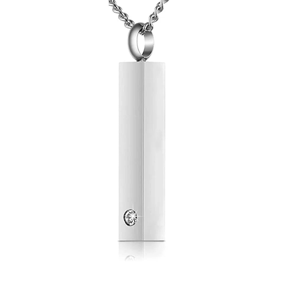 Cremation Jewelry Urn Necklace for Ashes Keepsakes - Stainless Steel Memorial Pendant Necklace SILVER - Dog Store Online