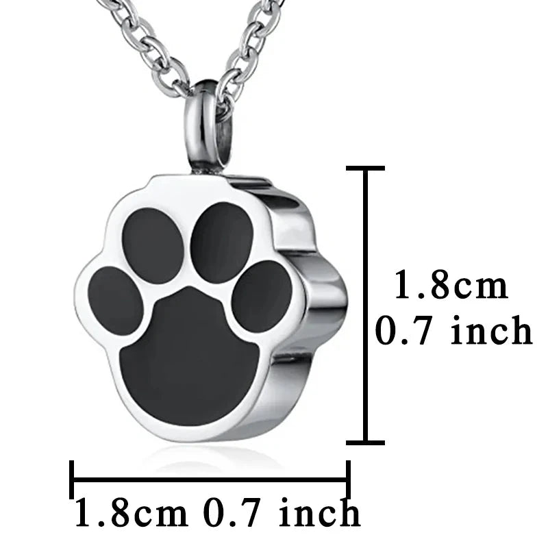 Dog Paw Print Cremation Jewelry - Wearable Urn Necklace Keepsake Memorial Pendant for Ashes - Dog Store Online