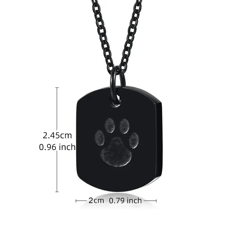 Paw Print Cremation Necklace - Keepsake Ashes Pendant for Pet Memorial - Dog Store Online