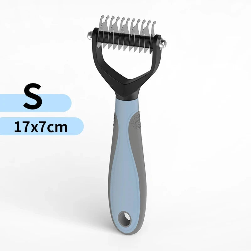 Ultimate Dog Hair Removal Comb - Deshedding & Dematting Grooming Tool SMALL BLUE - Dog Store Online