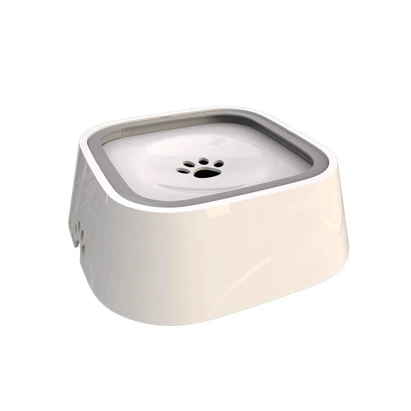 1.5L Floating Dog Water Bowl - Dry Mouth, Slow Anti-Overflow Design WHITE - Dog Store Online