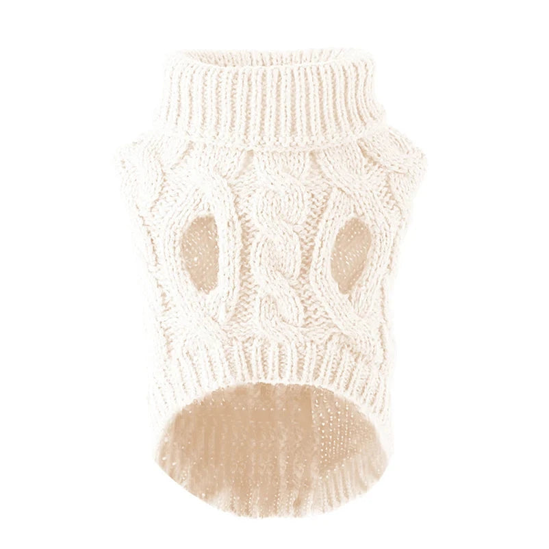 Winter Warm Turtleneck Dog Sweaters - Perfect for Small & Medium Dogs White / S - Dog Store Online