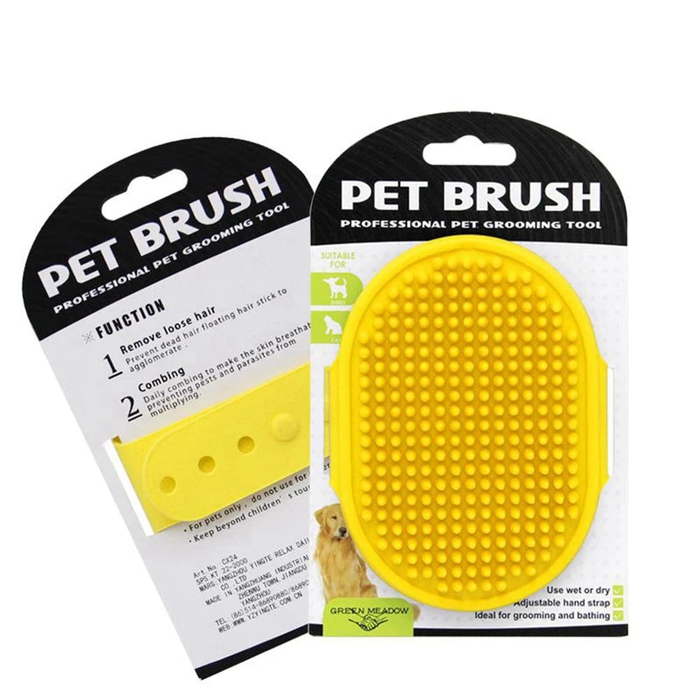 Ultimate Grooming Glove: 2-in-1 Dog Bath & Massage Brush YELLOW - Dog Store Online